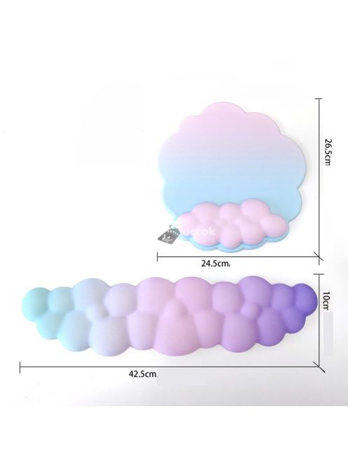 Csuklótámasz és egérpad szett Cicás mintával, ergonomikus kialakítás számítógépes munkához