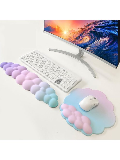 Csuklótámasz és egérpad szett Cicás mintával, ergonomikus kialakítás számítógépes munkához