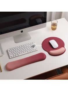   Csuklótámasz és ergonomikus egérpad szett, bordó színben, kényelmes irodai használathoz