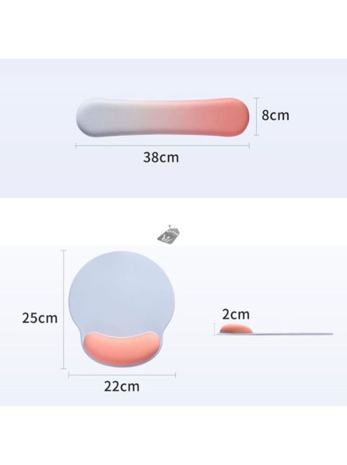 Csuklótámasz és ergonomikus egérpad szett, bordó színben, kényelmes irodai használathoz