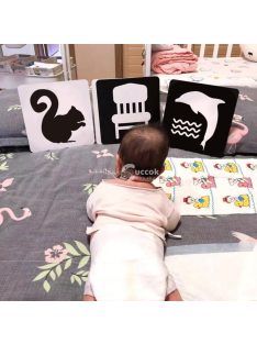   Vizuális Stimulációs Kártyák Fekete-fehér Újszülöttek és Csecsemők Számára