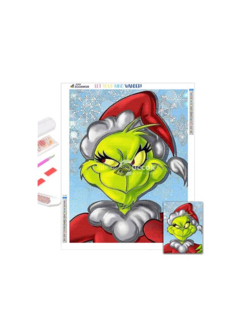 Karácsonyi gyémánthímzési készlet - Mikulás mintával, kreatív kézműves dekorációs csomag