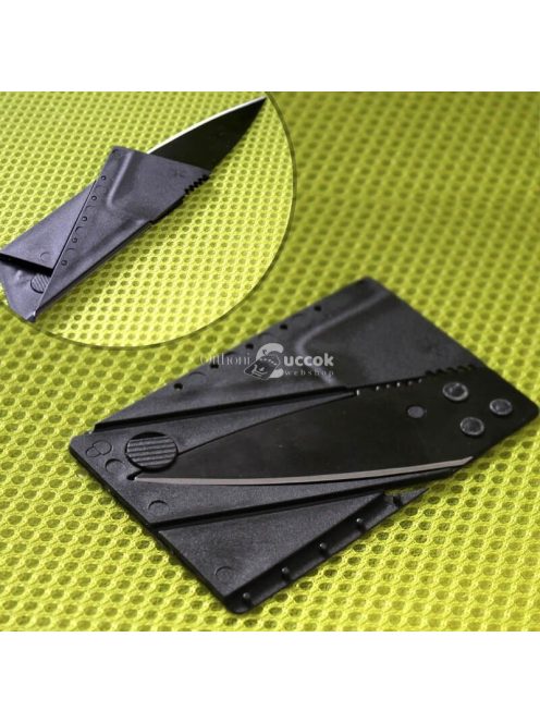 Bankkártya alakú kés egyedi dizájnnal, rozsdamentes acél pengével, praktikus mindennapi használatra!