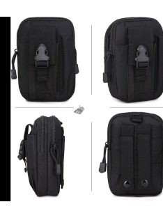   Fekete katonai stílusú övtáska túrázáshoz és mindennapi használatra