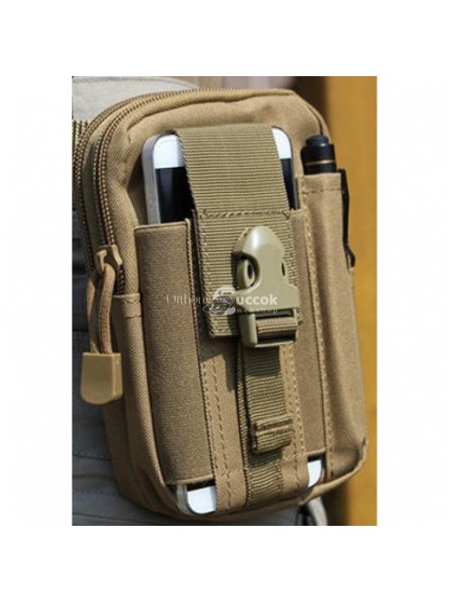 Fekete katonai stílusú övtáska túrázáshoz és mindennapi használatra