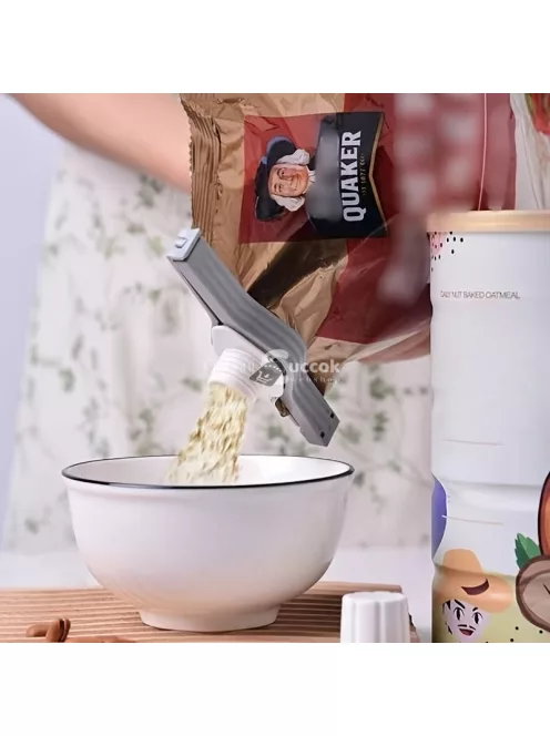 4 darabos Kupakos zacskó záró - Praktikus Élelmiszer Tároló Kiegészítő