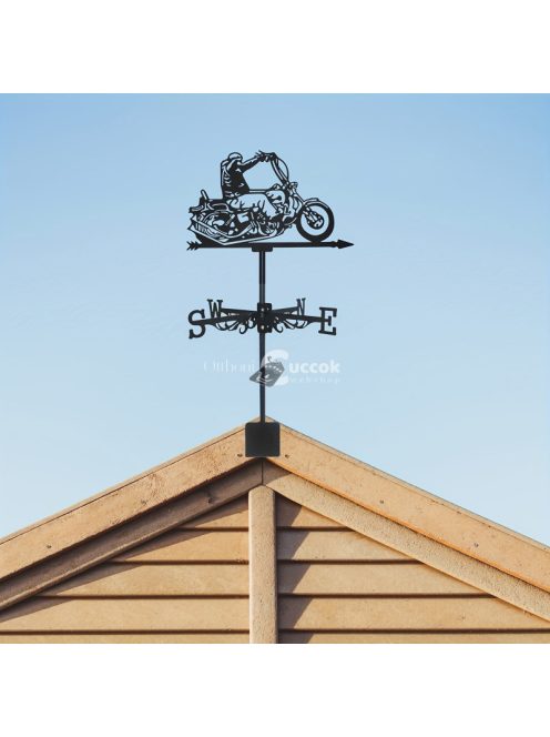 Retro szélkakas, motoros dizájnnal - kültéri dekoráció és szélirányjelző elem