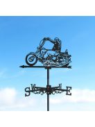 Retro szélkakas, motoros dizájnnal - kültéri dekoráció és szélirányjelző elem