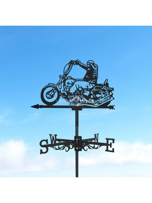 Retro szélkakas, motoros dizájnnal - kültéri dekoráció és szélirányjelző elem