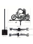 Retro szélkakas, motoros dizájnnal - kültéri dekoráció és szélirányjelző elem