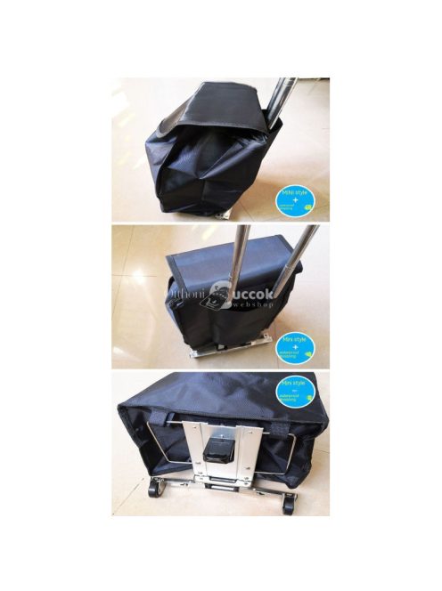 Mini összecsukható kerekes kocsi poggyászhoz és bevásárlótáskához, praktikus szállító eszköz