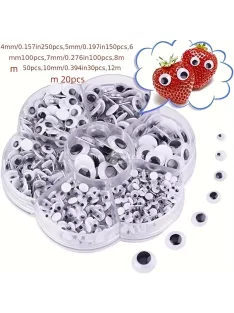   700 db-os kreatív kézműves ragasztható mozgó szem készlet