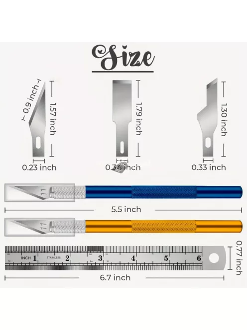 Precíziós kézműves kés készlet 40 db tartalék pengével kreatív projektekhez és modellezéshez