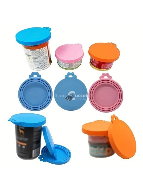 Univerzális szilikon konzervfedő állateledel tárolásához, légmentes záródás