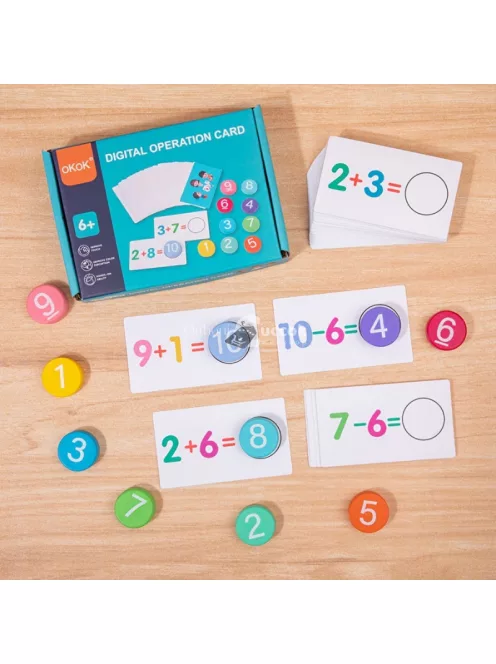 Montessori fa matematikai művelet oktató játék gyerekeknek – Tanulást segítő fejlesztő eszköz