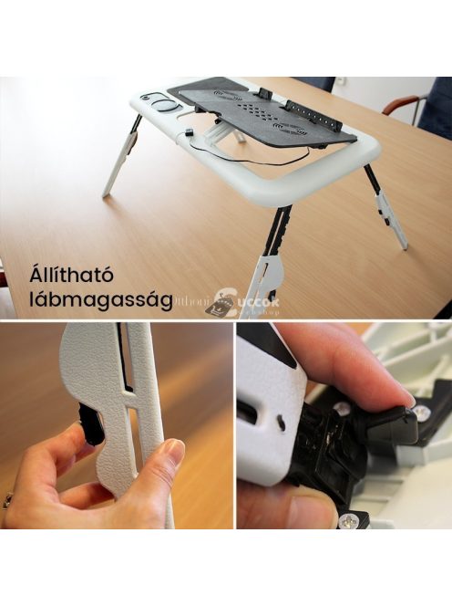 Laptop Notebook Asztal Beépített Hűtőpaddal és Laptop Hűtő Funkcióval