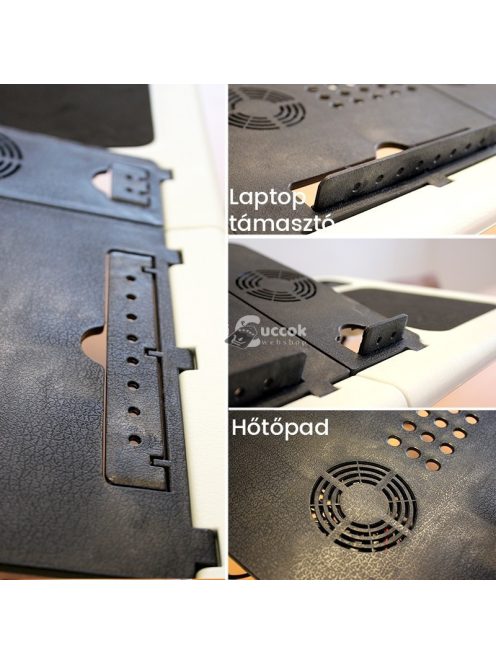 Laptop Notebook Asztal Beépített Hűtőpaddal és Laptop Hűtő Funkcióval