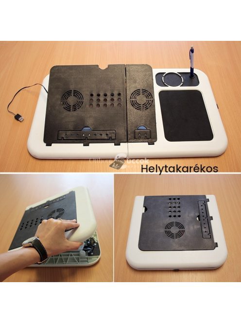 Laptop Notebook Asztal Beépített Hűtőpaddal és Laptop Hűtő Funkcióval