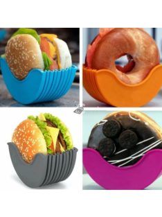   Szilikon hamburger tartó - könnyen tisztítható és újrahasználható ételtartó eszköz piknikezéshez és grillezéshez