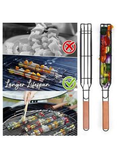   Grillező kosár saslik - kebab hús és zöldség sütéséhez kültéri használatra