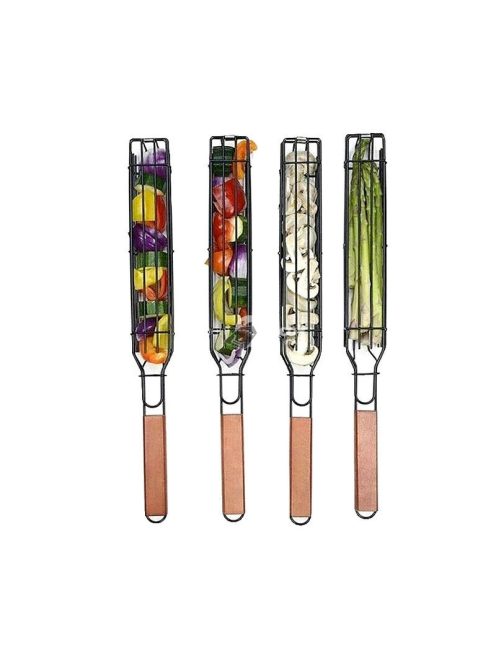 Grillező kosár saslik - kebab hús és zöldség sütéséhez kültéri használatra