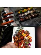Grillező kosár saslik - kebab hús és zöldség sütéséhez kültéri használatra