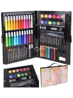   86 darabos művész készlet fekete tárolóban rajzoláshoz és festéshez