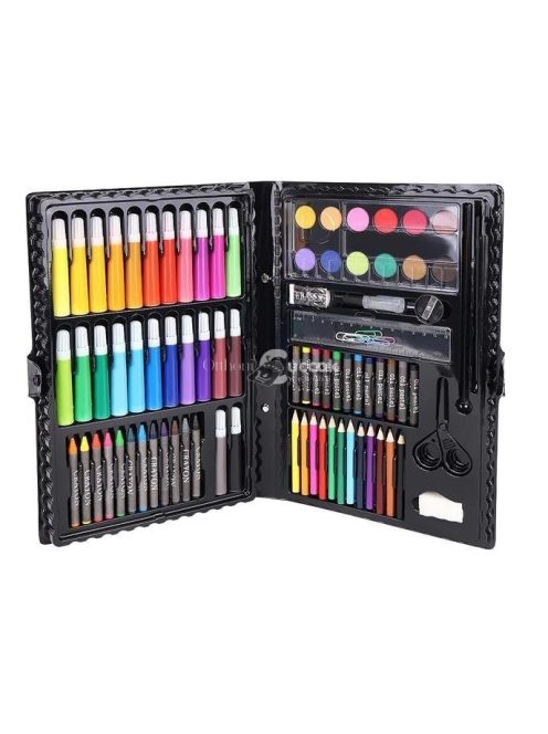 86 darabos művész készlet fekete tárolóban rajzoláshoz és festéshez