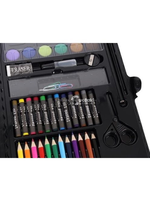 86 darabos művész készlet fekete tárolóban rajzoláshoz és festéshez