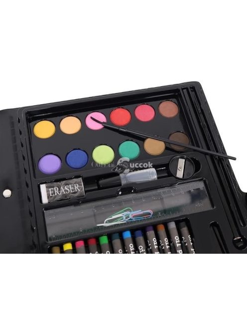 86 darabos művész készlet fekete tárolóban rajzoláshoz és festéshez