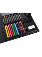 86 darabos művész készlet fekete tárolóban rajzoláshoz és festéshez