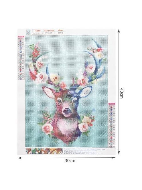 Gyémántszemes kirakó készlet (Malatec) - szarvas mintával, kreatív hobbi tevékenységhez