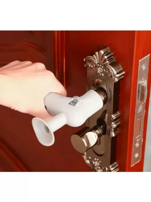 Szilikon Kilincsvédő Ajtóütközővel - Szürke, Ajtók Védelmére és Zajcsökkentésre