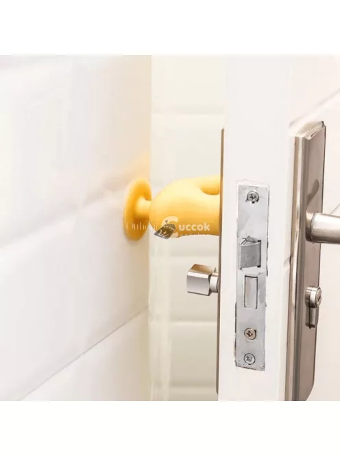 Szilikon Kilincsvédő Ajtóütközővel - Szürke, Ajtók Védelmére és Zajcsökkentésre