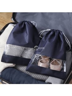   Vízhatlan cipőzsák sötétkék színben - utazáshoz és sportoláshoz ideális tároló megoldás