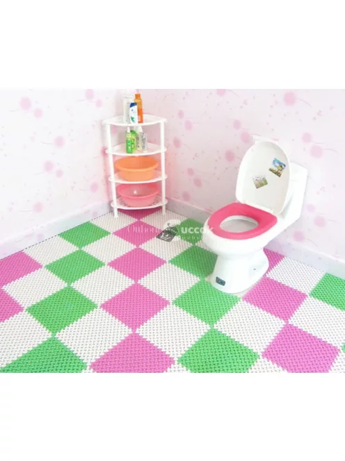 Csúszásgátló fürdőszobai szőnyeg - kék, biztonságos és kényelmes fürdőszobai használatra