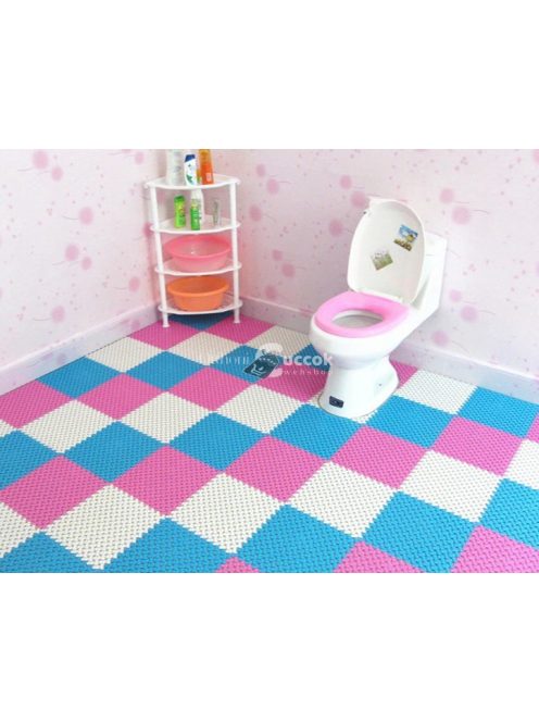 Csúszásgátló fürdőszobai szőnyeg - kék, biztonságos és kényelmes fürdőszobai használatra