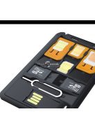 5 az 1-ben mini SIM kártya átalakító adapter készlet micro SD-kártyaolvasóval, többfunkciós telefon tartozék