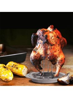   Rozsdamentes acél csirkesütő állvány grillezéshez és sütéshez