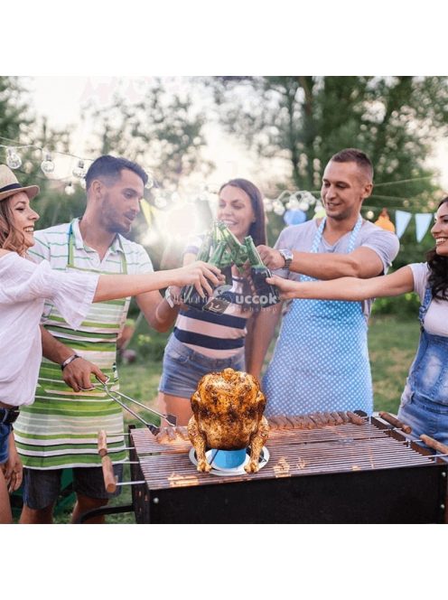 Rozsdamentes acél csirkesütő állvány grillezéshez és sütéshez