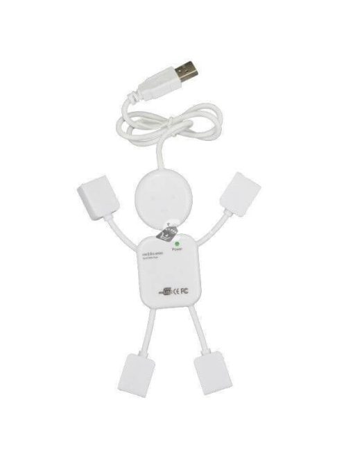 4 portos USB elosztó, emberke formájú, praktikus számítógép-kiegészítő