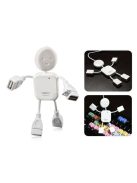 4 portos USB elosztó, emberke formájú, praktikus számítógép-kiegészítő
