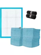 100 darabos nedvszívó higiéniai alátét kutyapelenka, extra 30 darab kutyaürülékes zacskóval, kisállat tisztasági csomag