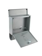 Acél postaláda plexi betekintővel, újságtartó rekesszel kültéri levelek és újságok tárolására