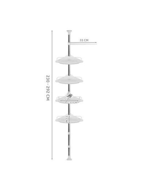 Állítható teleszkópos fürdőszoba sarokpolc tárolóállvány