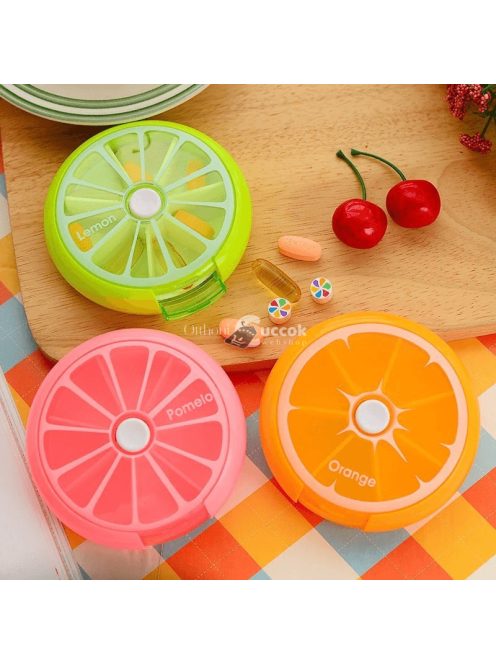 Citrom formájú kör alakú forgó gyógyszertároló szervező