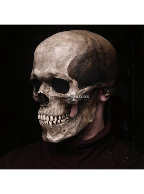 Világos koponya maszk mozgatható állkapoccsal Halloween jelmez kiegészítő