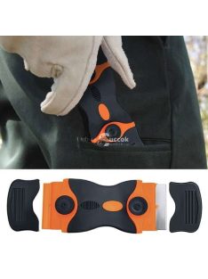   Többcélú kaparó eszköz kétféle pengével, citromsárga színben, különböző felületek tisztításához és karbantartásához