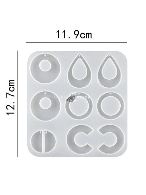 Szilikon öntőforma fülbevaló készítéshez - 11.6x13.7cm méretben