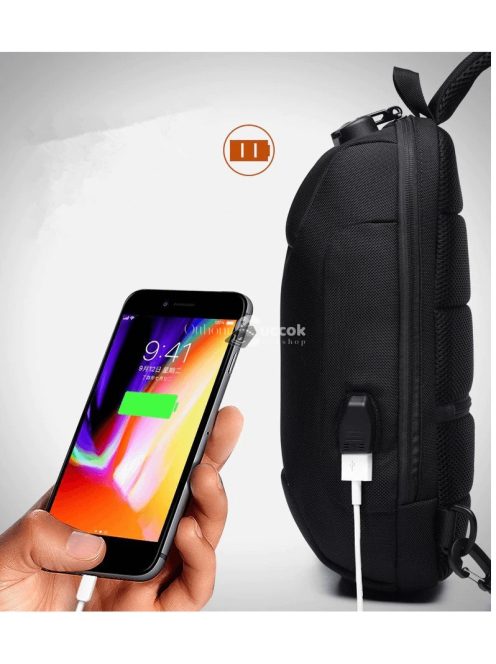 OZUKO lopásbiztos biztonsági záras városi hátizsák (18×10×35 cm) Fekete